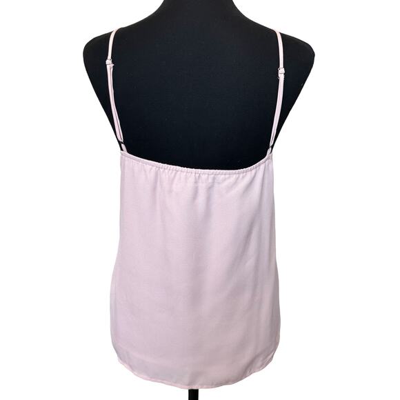New ~ LUSH ~ Ballet Pink Lace Trim V-neck Chiffon Camisole Size XL - Picture 2 of 6